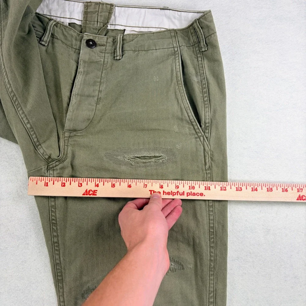 Polo Ralph Lauren Mens 32x30 Utility Distressed HBT Pants Olive Green